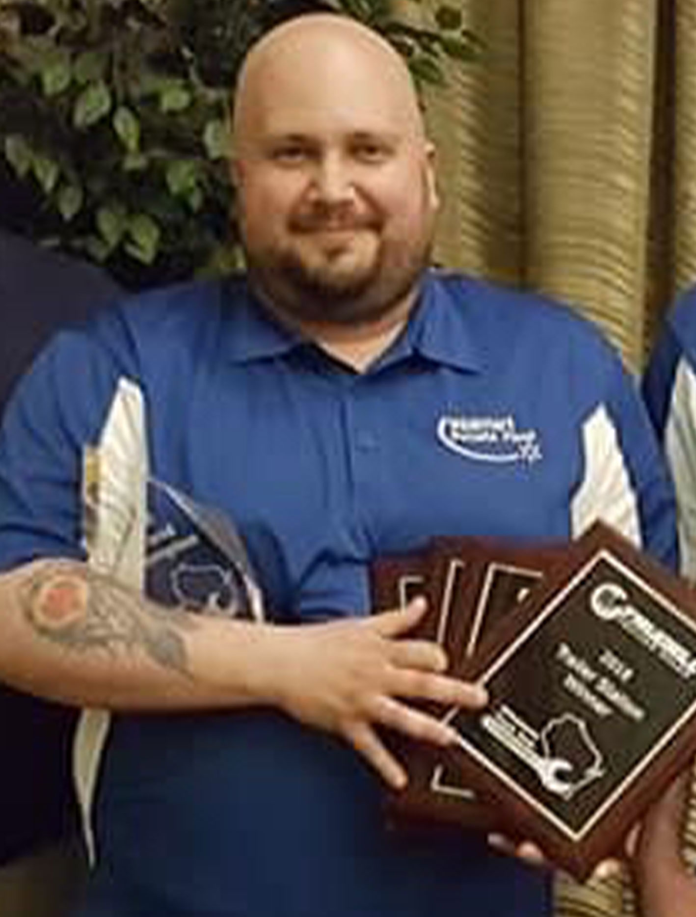 Jacob Gernetzke displays his competitive awards.