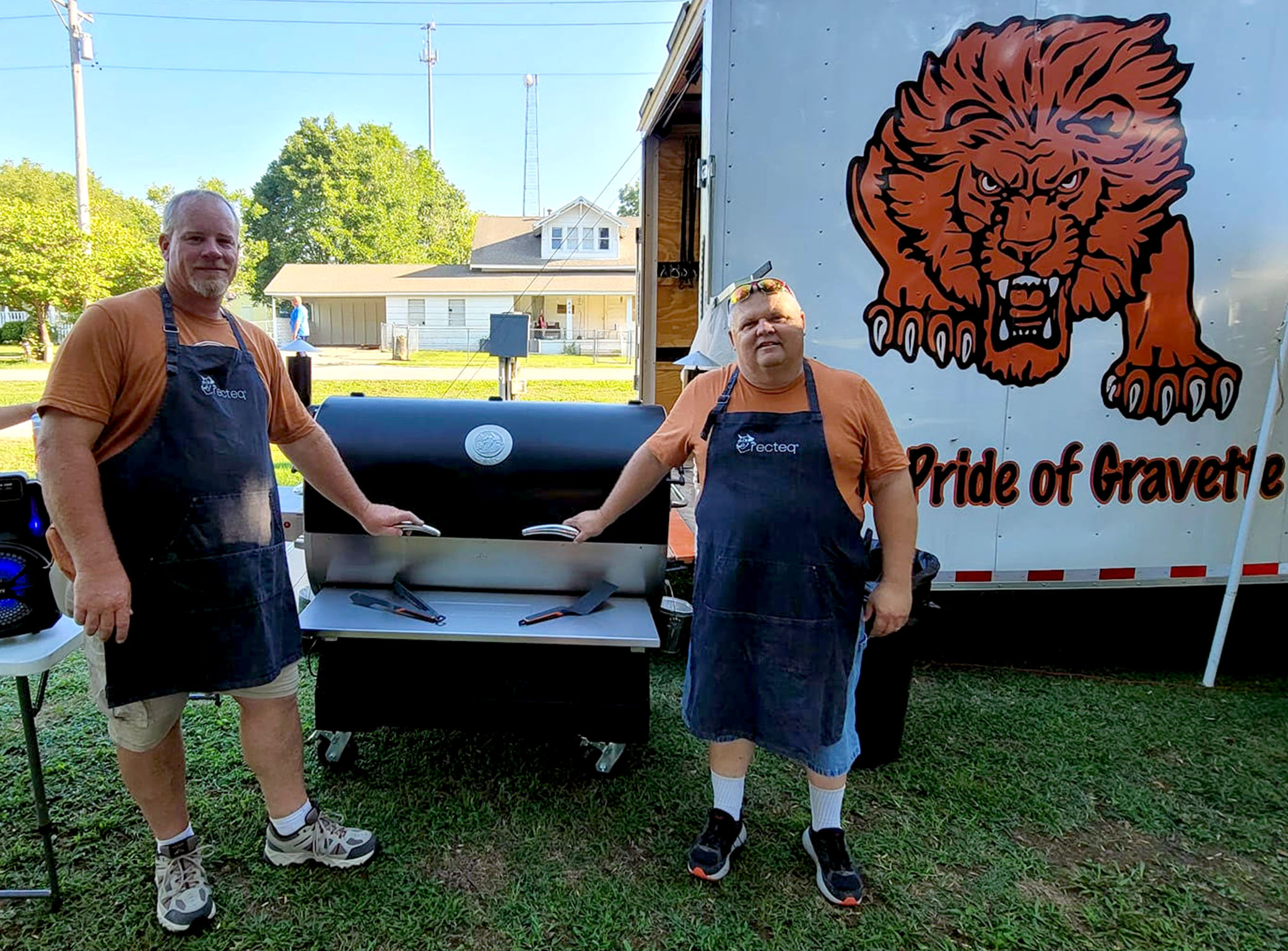 Ken Geer volunteers his time and his cooking skills to help raise funds for the Gravette High School band.