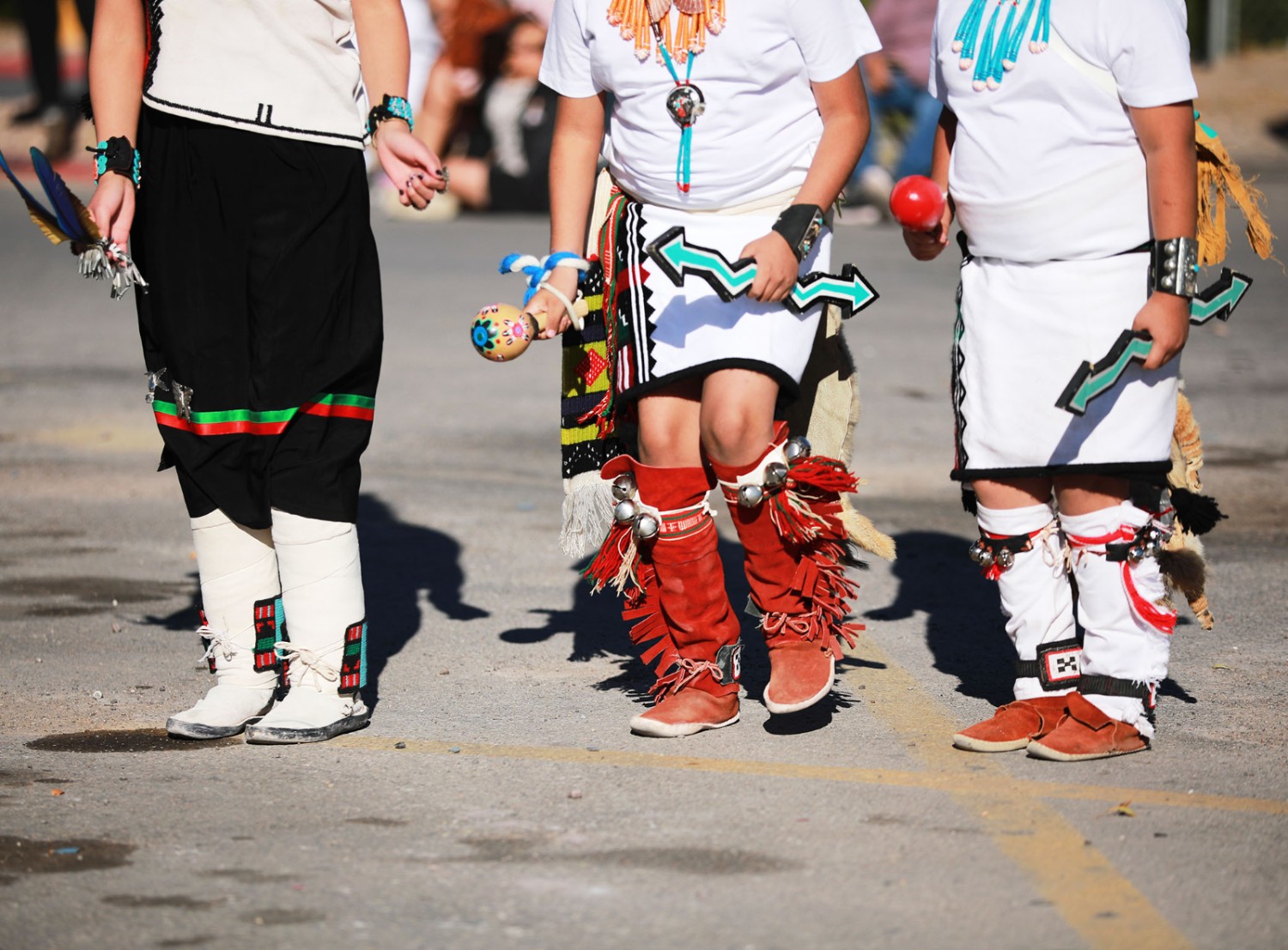 photo of a group of Native American traditional dancers