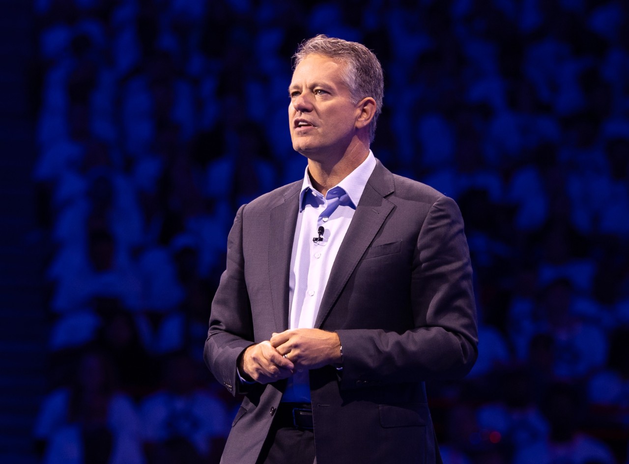 John Furner shares the message of Walmart’s newest marketing campaign Who Knew to the crowd of associates at the Associate Celebration.